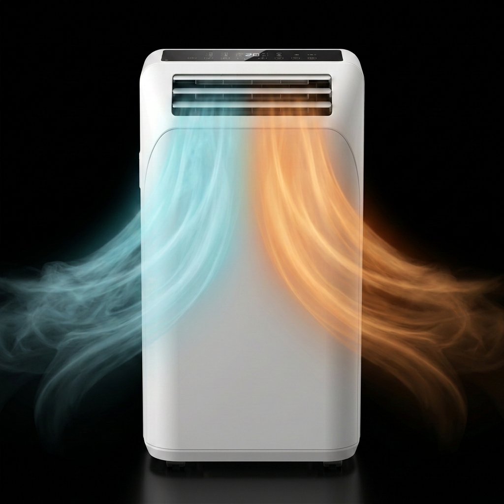 4-en-1 : climatise, chauffe, ventile et déshumidifie.